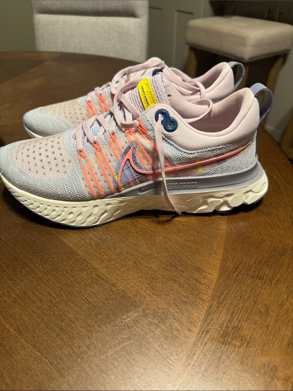 Nike Pink, Coral & Light Blue Women's React Running Shoes